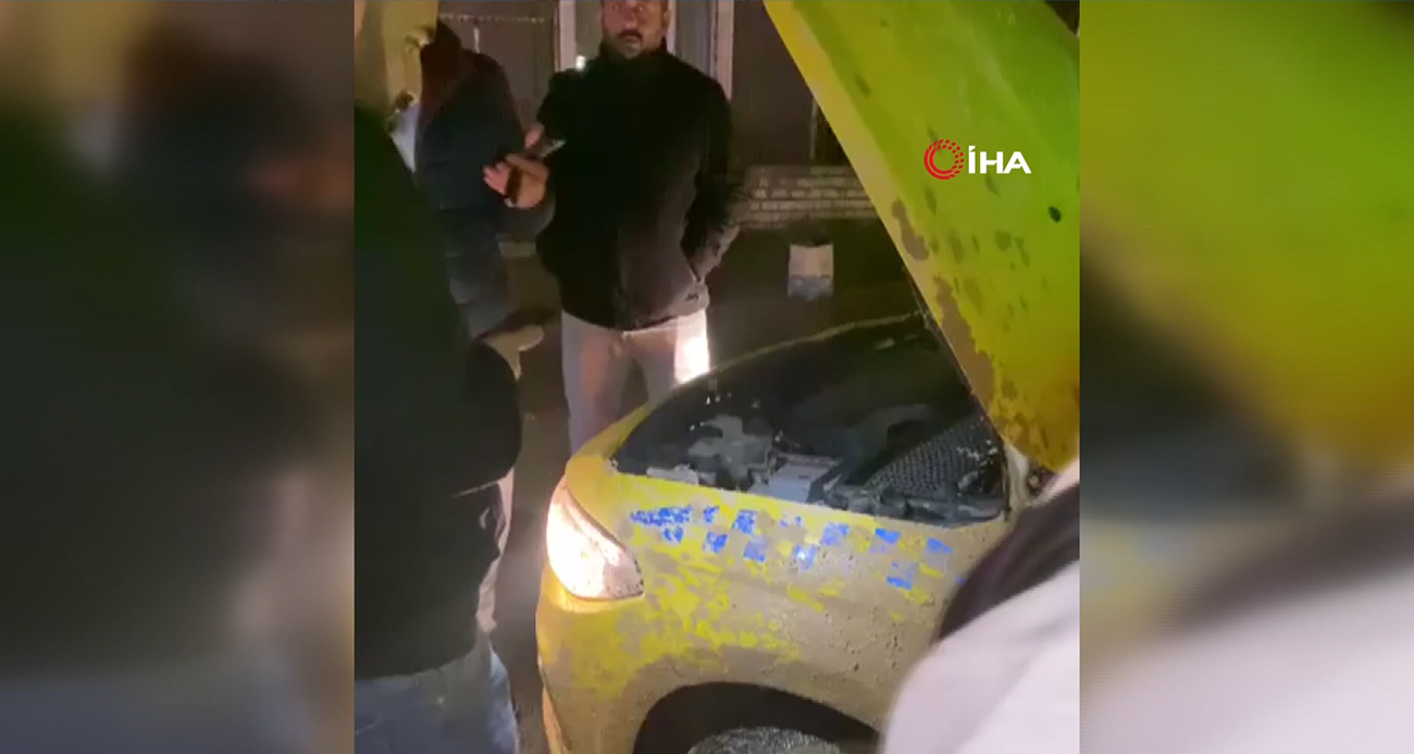 Çamura sapladıkları taksi sürücüsünü darp edip kaçtılar
