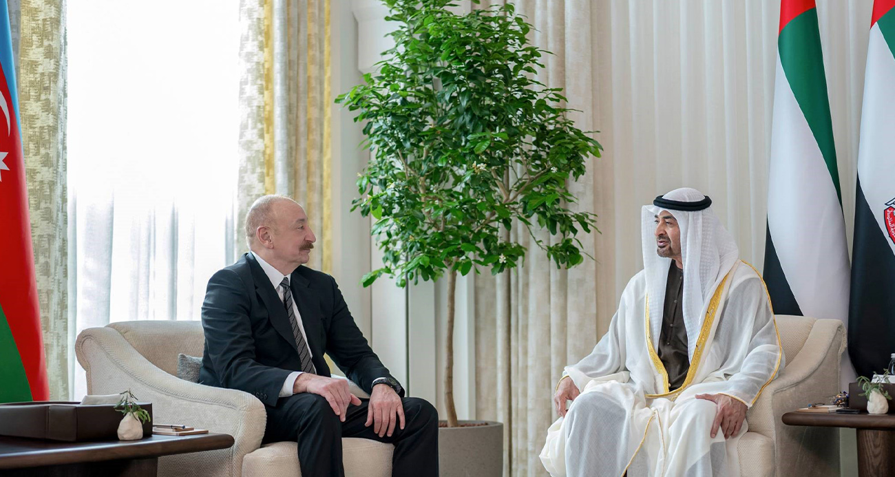 Azerbaycan Cumhurbaşkanı Aliyev, BAE Devlet Başkanı Nahyan ile bir araya geldi