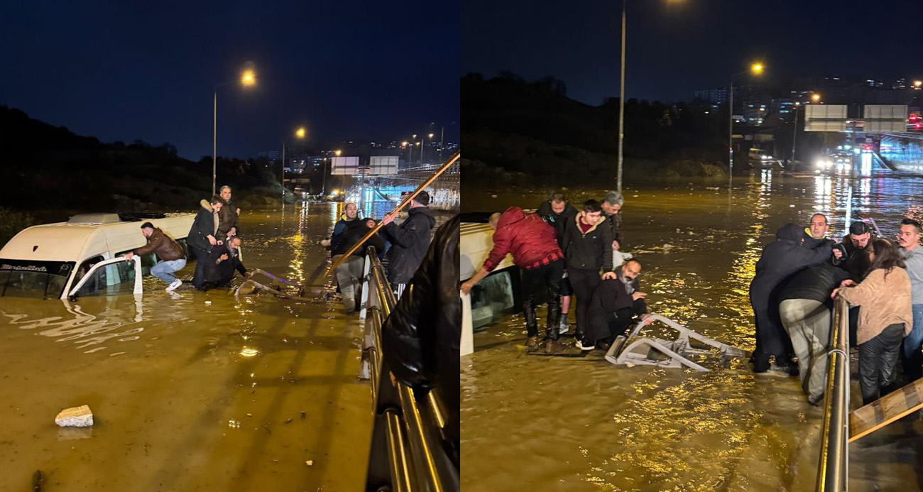 Sele kapılan minibüste can pazarı