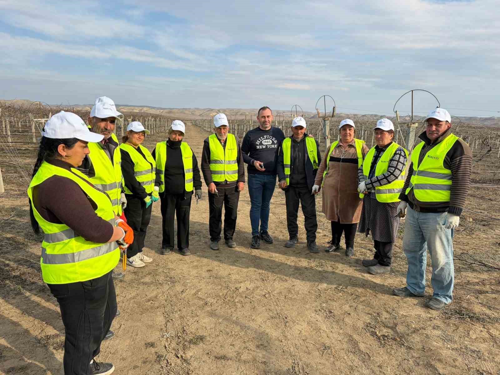 Sarıgöllü ziraat mühendisi Azerbaycan’da bağ budama tekniklerini öğretti