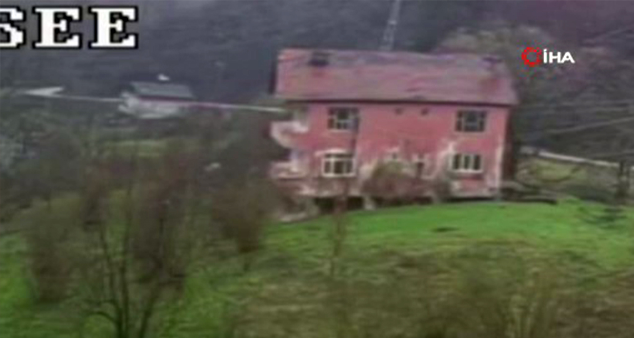 Kastamonu’da heyelan sebebiyle tahliye edilen ev çöktü: O anlar kamerada