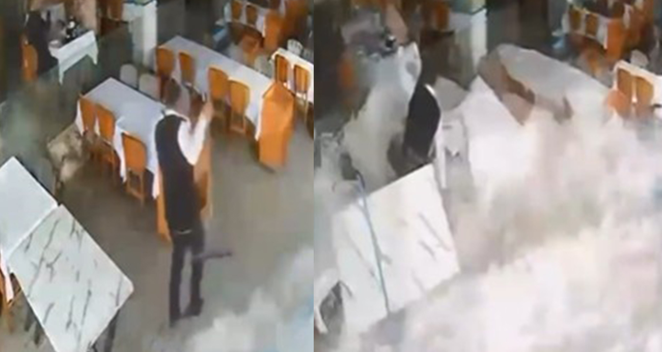 Alanya’da dalgalar balık lokantasını bastı