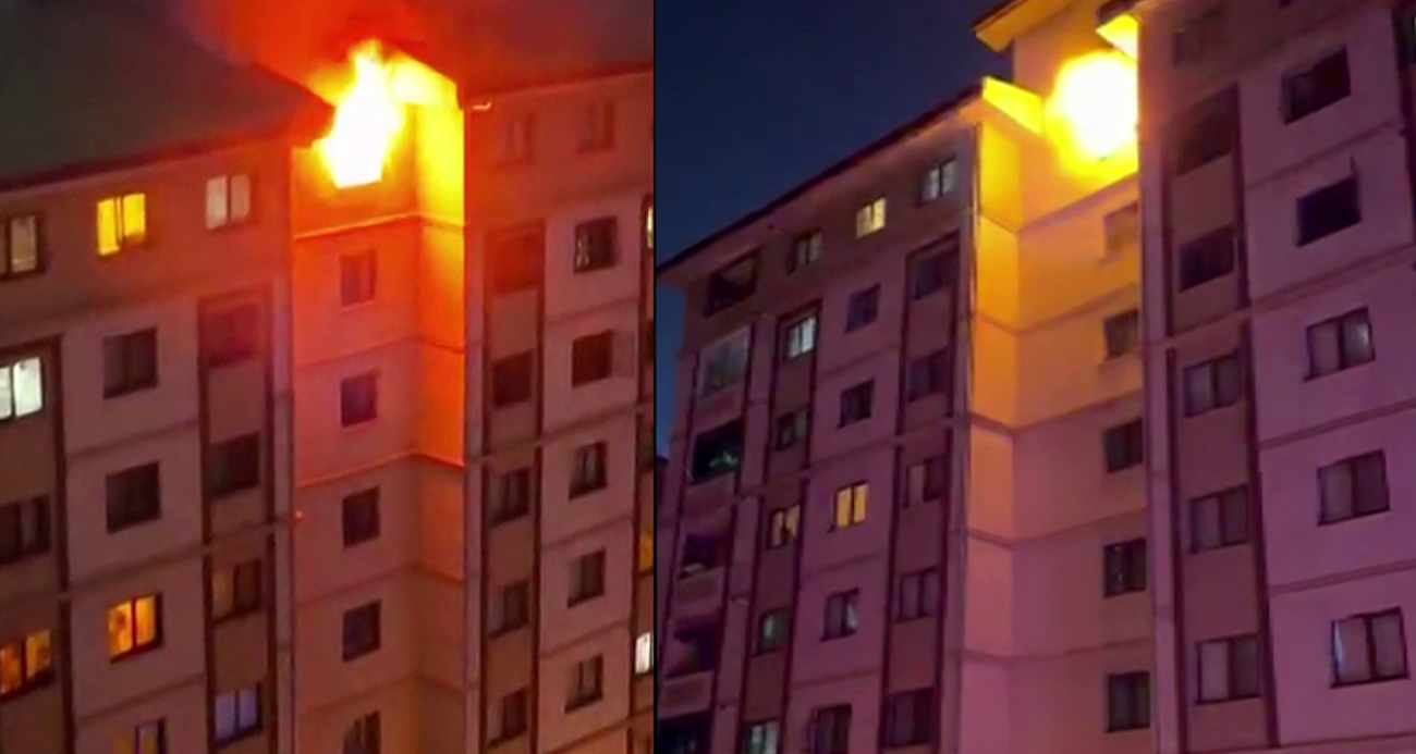 Yangında evdeki tüp patladı: Binada mahsur kalan 13 kişiyi itfaiye ekipleri kurtardı