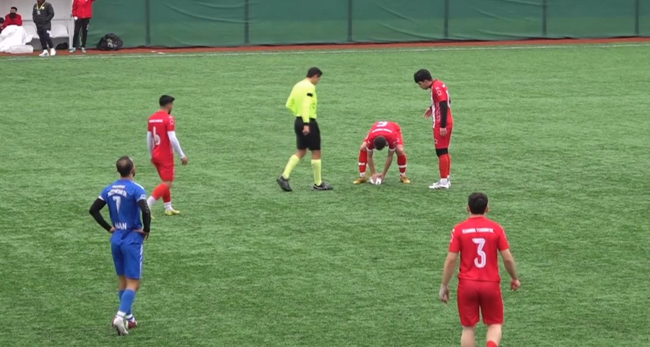 Maç esnasında top çarpan martıya kalp masajı yapıldı