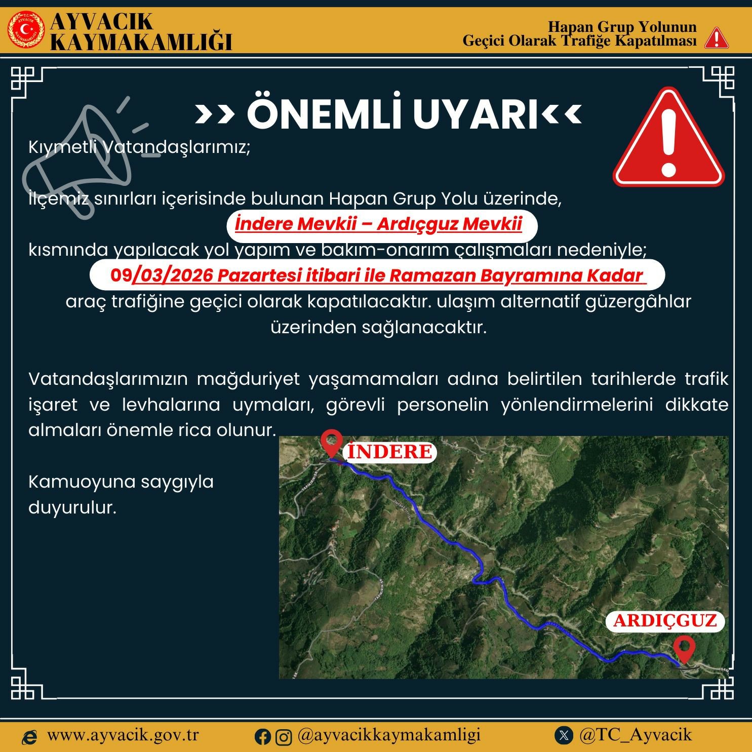 Ayvacık Kaymakamlığı: 