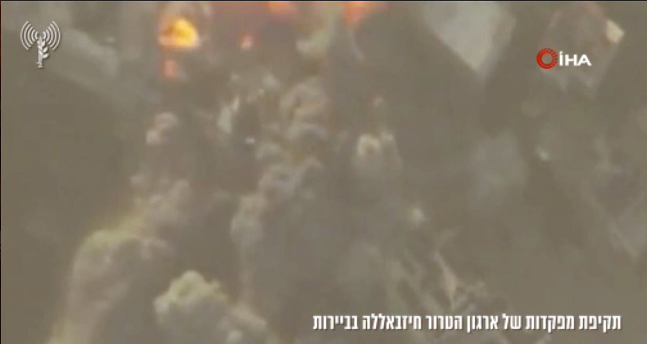 İsrail, Lübnan’daki Hizbullah karargahlarına yapılan saldırıların görüntülerini yayınladı