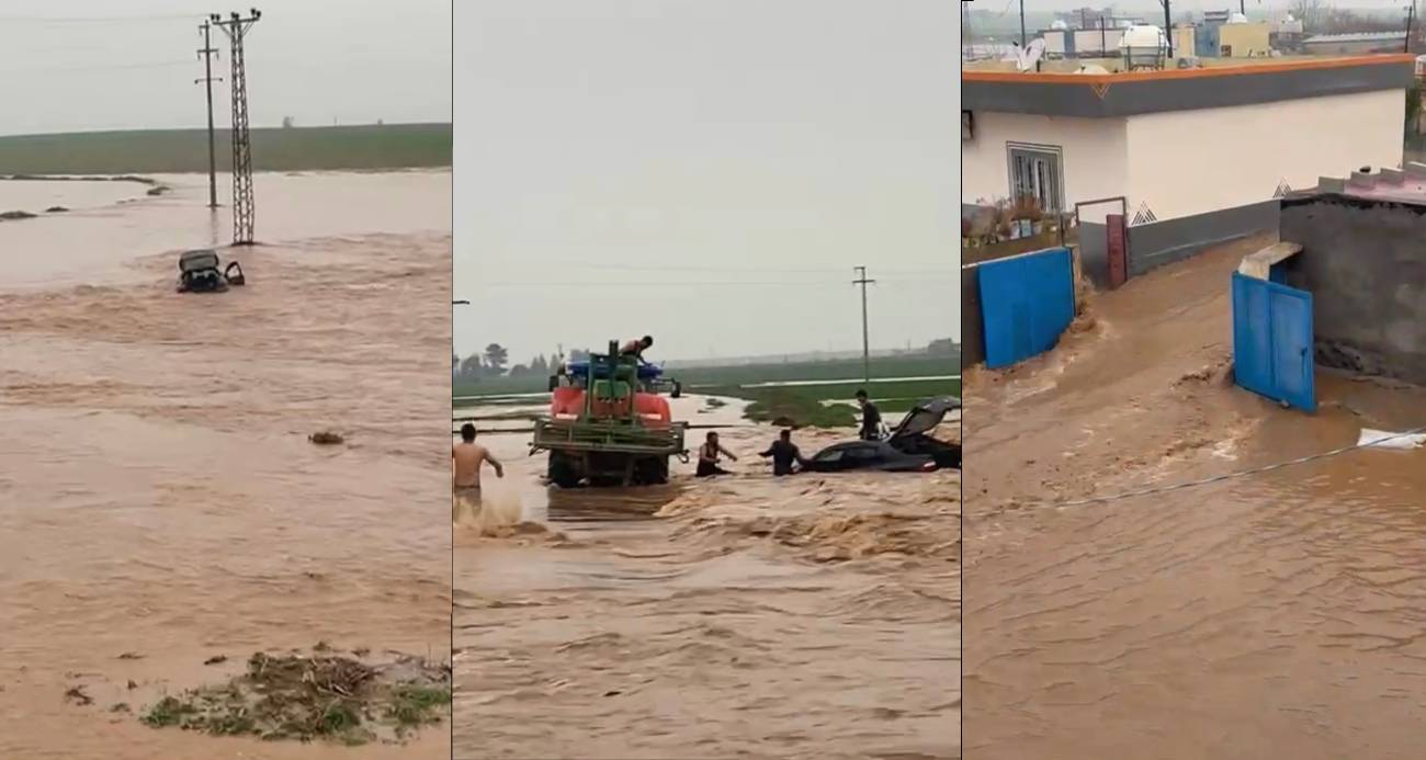 Mardin’de sağanak hayatı felç etti: Dereler taştı, ahır çöktü