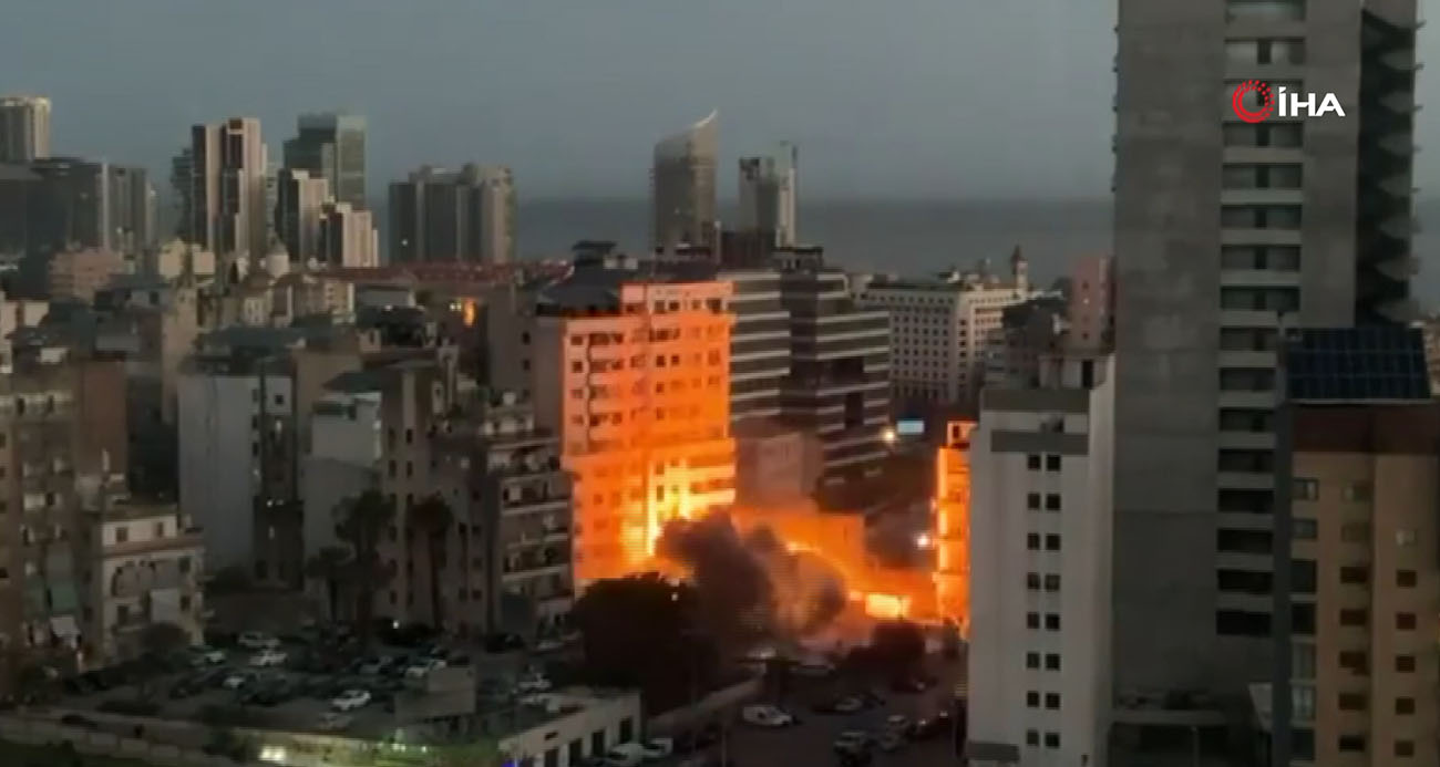 İsrail, Lübnan’da 15 katlı binayı yerle bir etti