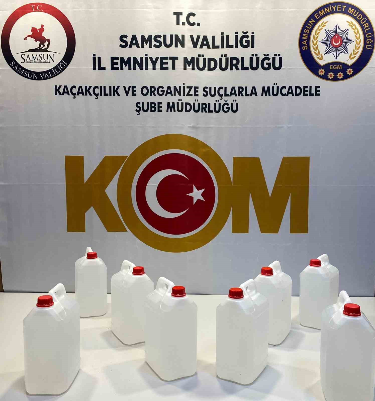 Samsun’da 40 litre kaçak etil alkol ele geçirildi