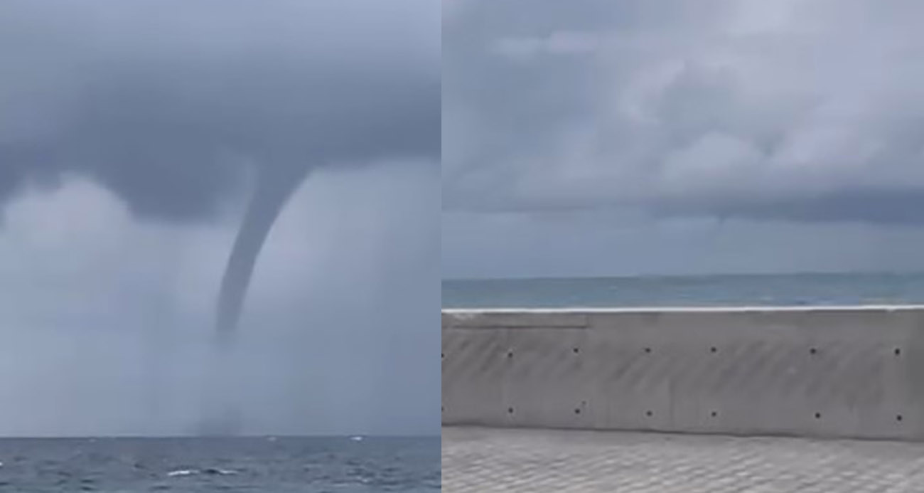 Antalya’da korkutan hortum karaya ulaşmadan kayboldu