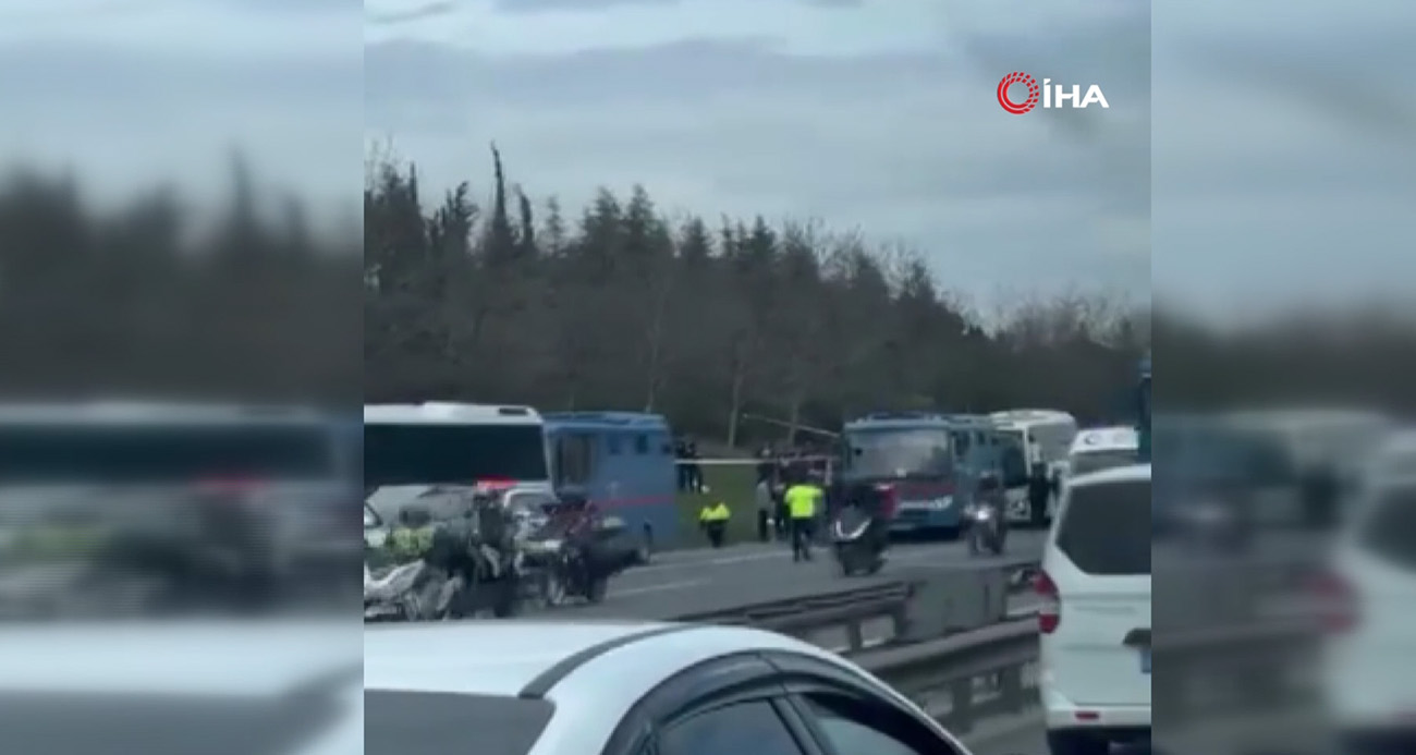 Mahmutbey’de 4 cezaevi sevk aracı kaza yaptı! 6 jandarma personeli yaralandı