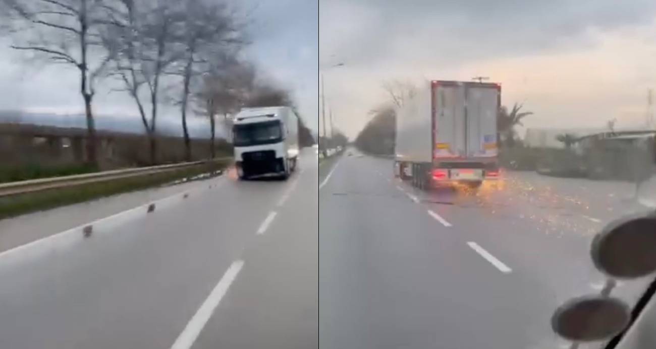 Bursa’da korku dolu anlar, direği deviren TIR olay yerinden kaçtı