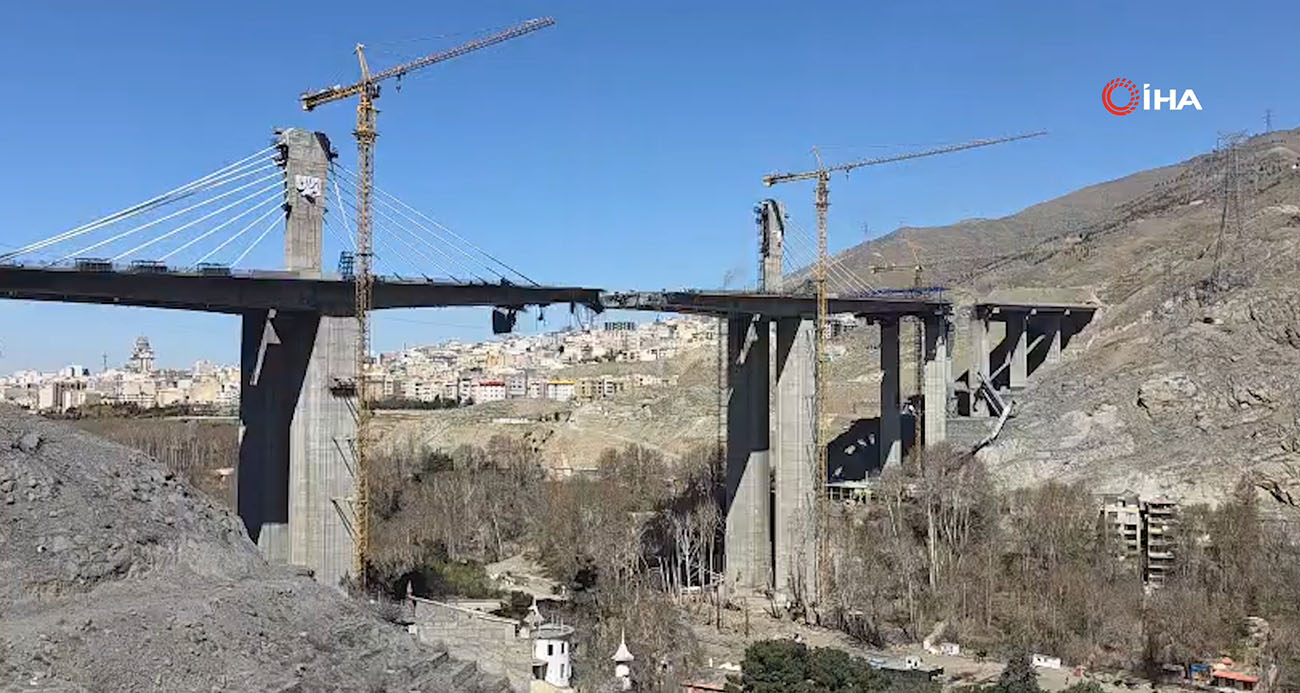 İran'ın en yüksek köprüsünde oluşan hasar görüntülendi