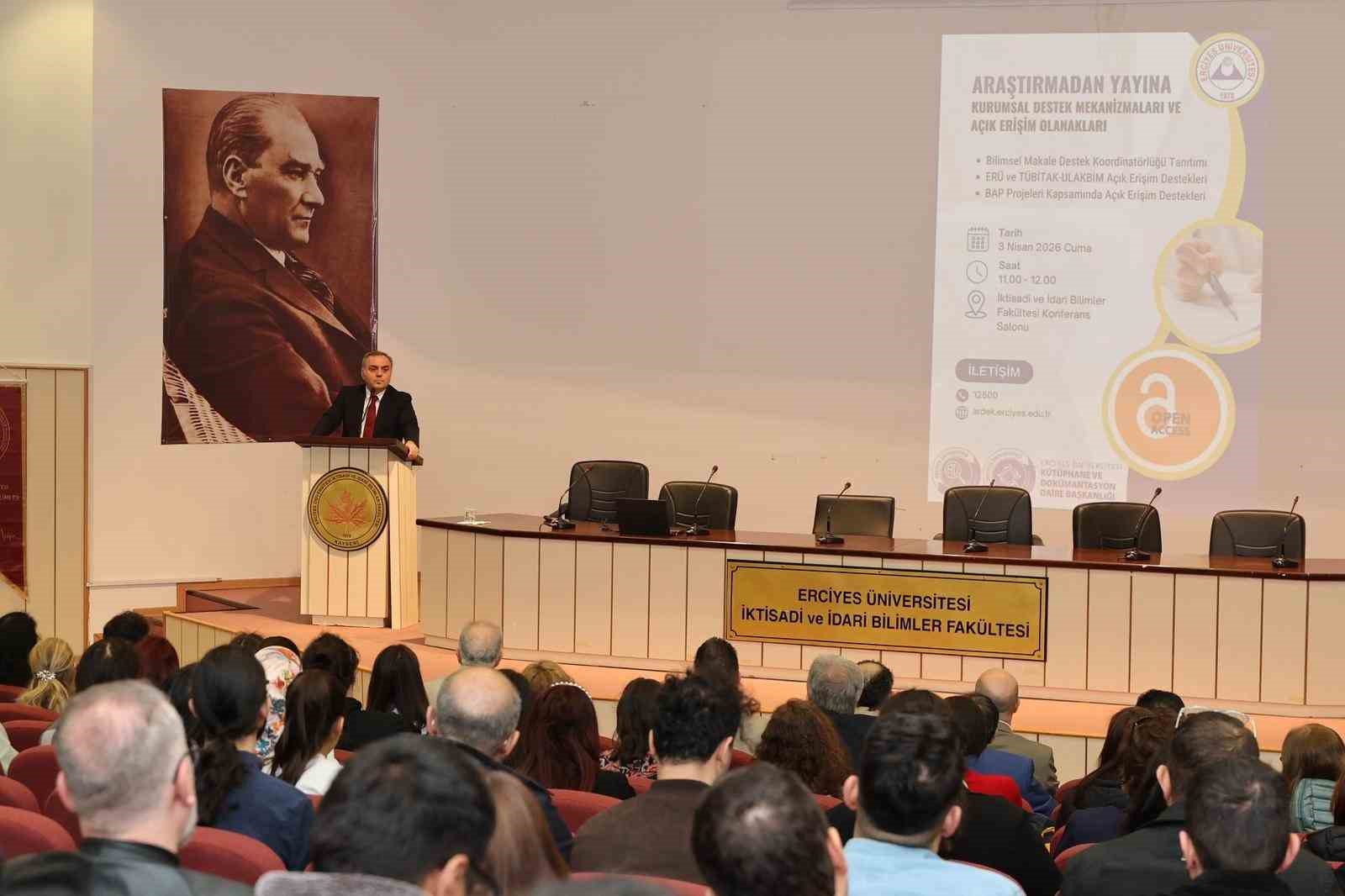 ERÜ’de ‘Araştırmadan Yayına Kurumsal Destek Mekanizmaları ve Açık Erişim Olanakları’ anlatıldı