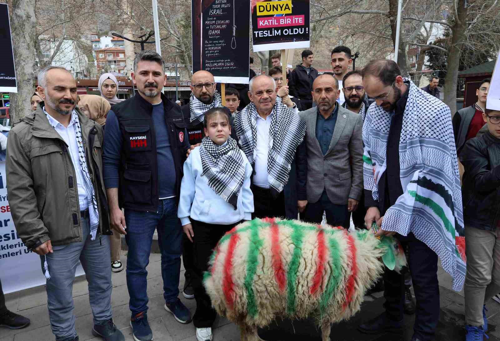 Elleriyle besleyip büyüttüğü kuzuyu Gazze’ye bağışladı