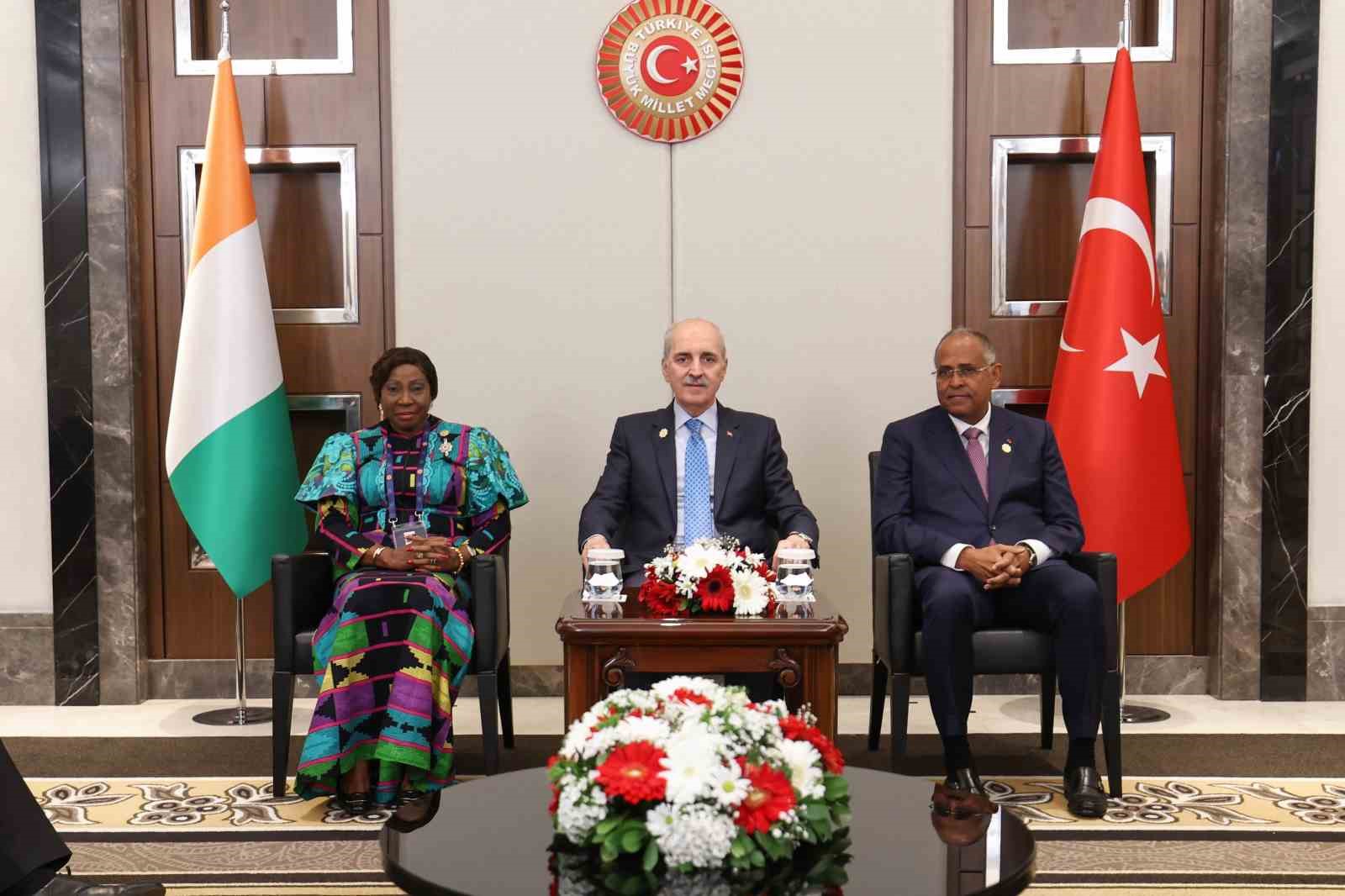 TBMM Başkanı Kurtulmuş, Fildişi Sahili Senatosu Başkanı Camara ve Ulusal Meclisi Başkanı Achi ile görüştü