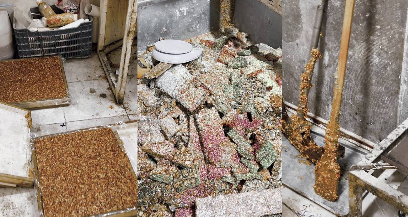 Kötü koku üzerine girilen evde mide bulandıran şartlarda lokum ve cezerye üretildiği ortaya çıktı