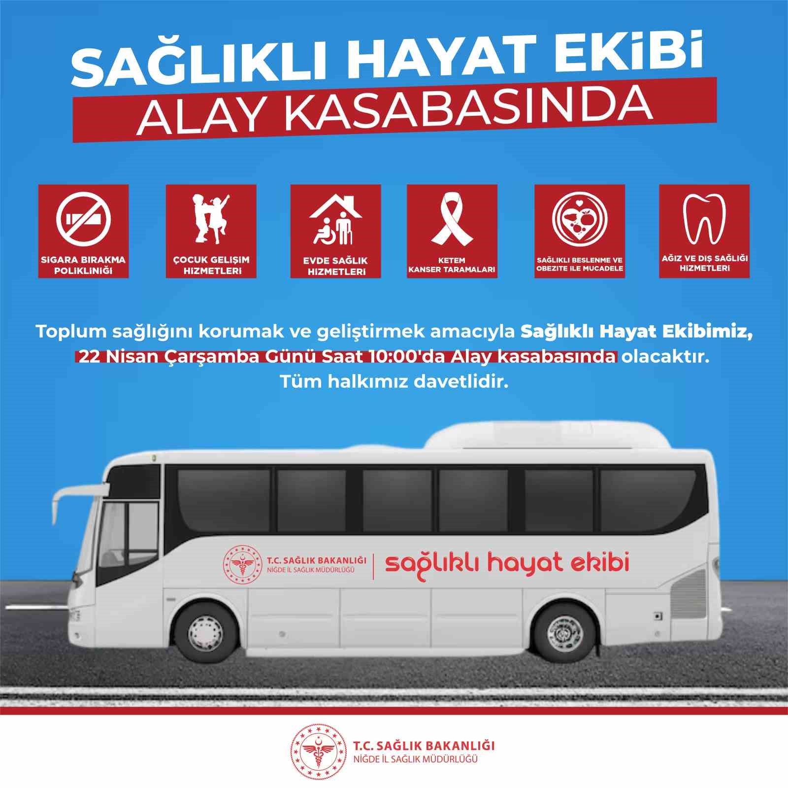 Mobil sağlık hizmetleri alay kasabasında vatandaşlara sağlık hizmeti verecek