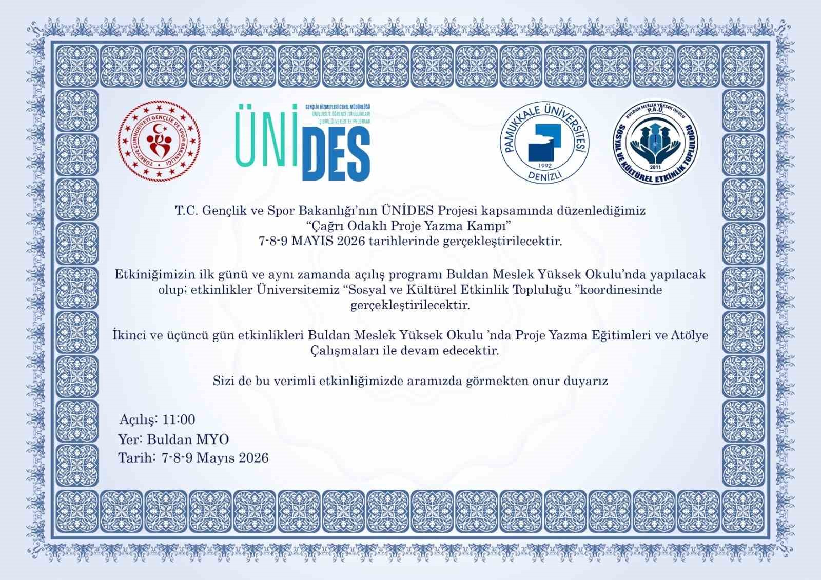 Buldan MYO ’Çağrı Odaklı Proje Yazma Kampı