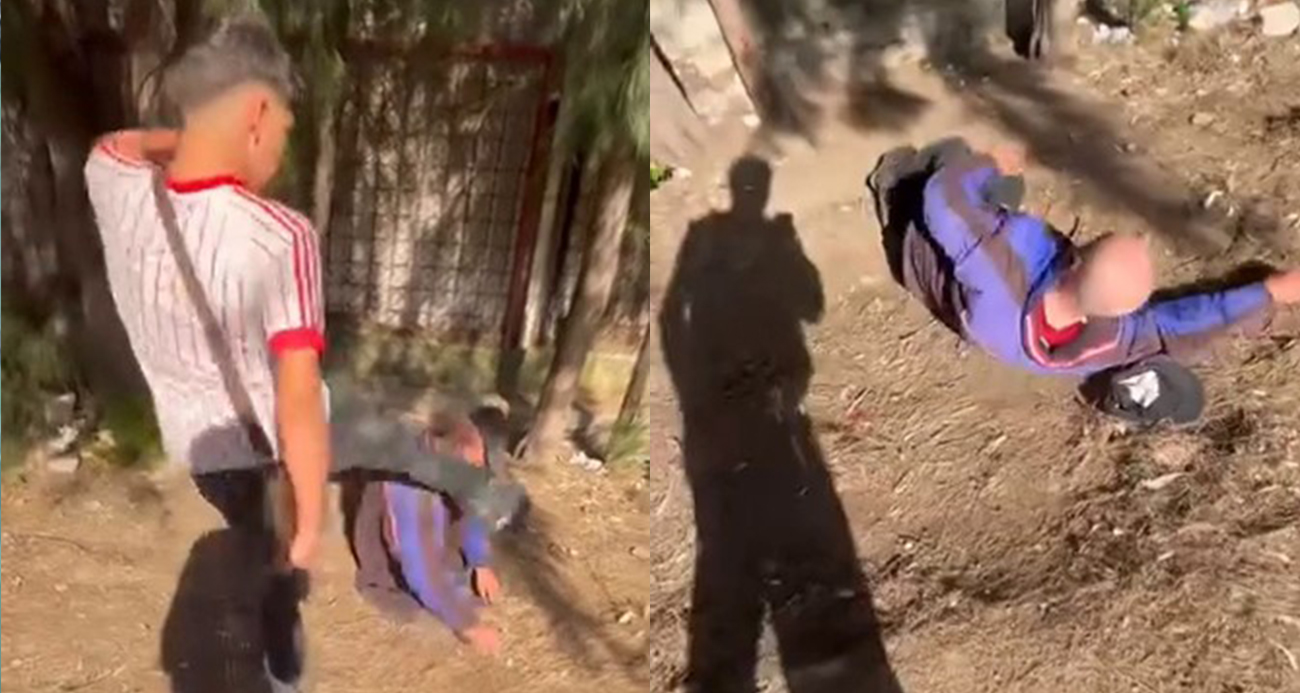 Sokakta uyuyan yaşlı adamın yüzüne tekme atıp sosyal medyada paylaştılar