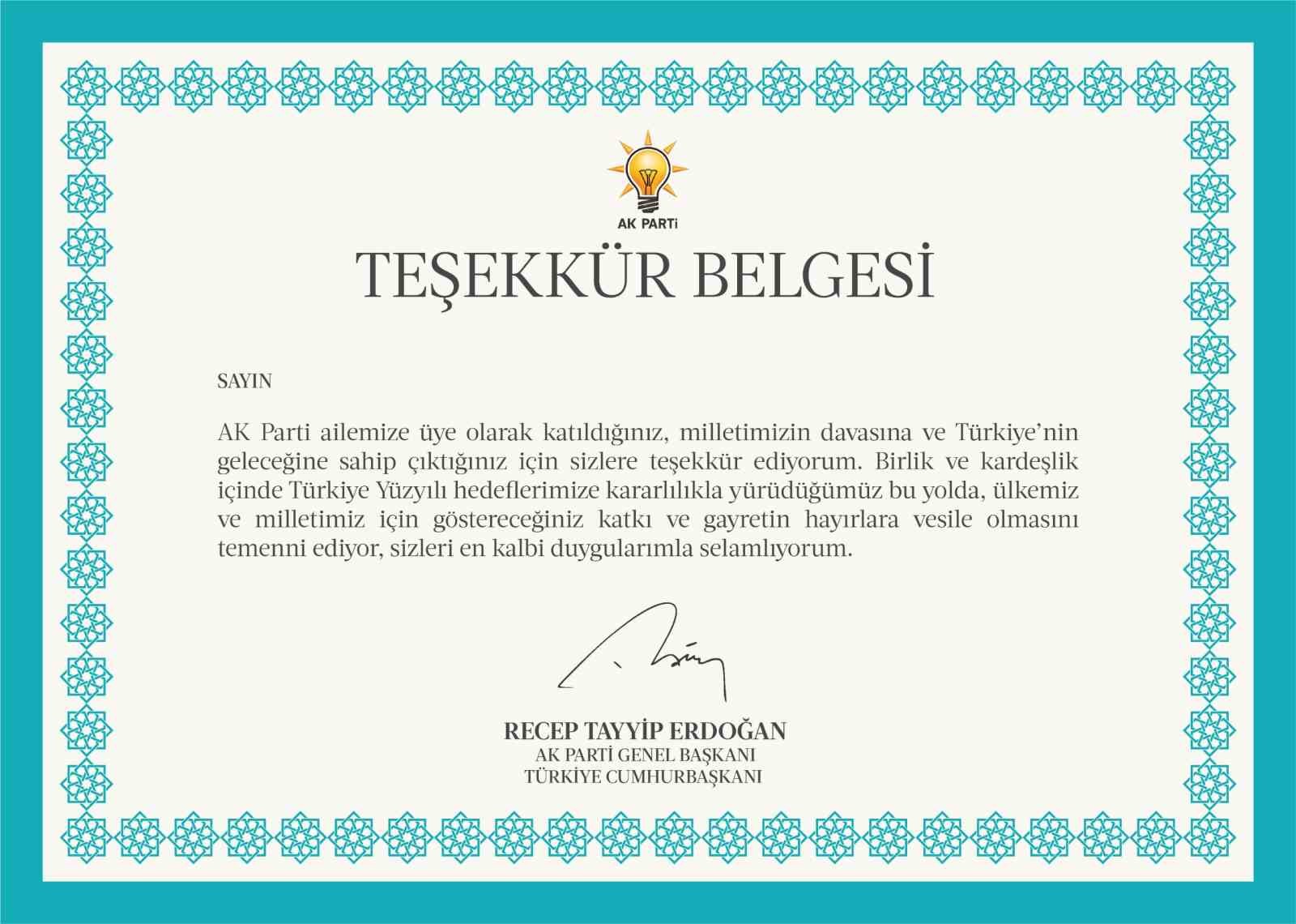 ak-parti-den-11-5-milyon-uyesine-cumhurbaskani-erdogan-imzali-tesekkur-belgesi