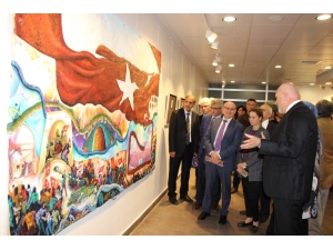 "25. Kare" Resim Sergisi Omü’de Açıldı