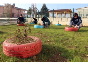 Çöpe Gidecek Lastiklerle Yurtlarını Güzelleştirdiler