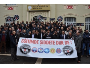 Uşak’ta Öğretmenler Şiddete Hayır Dedi