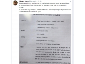 Cumhurbaşkanı Erdoğan’dan Kılıçdaroğlu’na 250 Bin Tl’lik Manevi Tazminat Davası