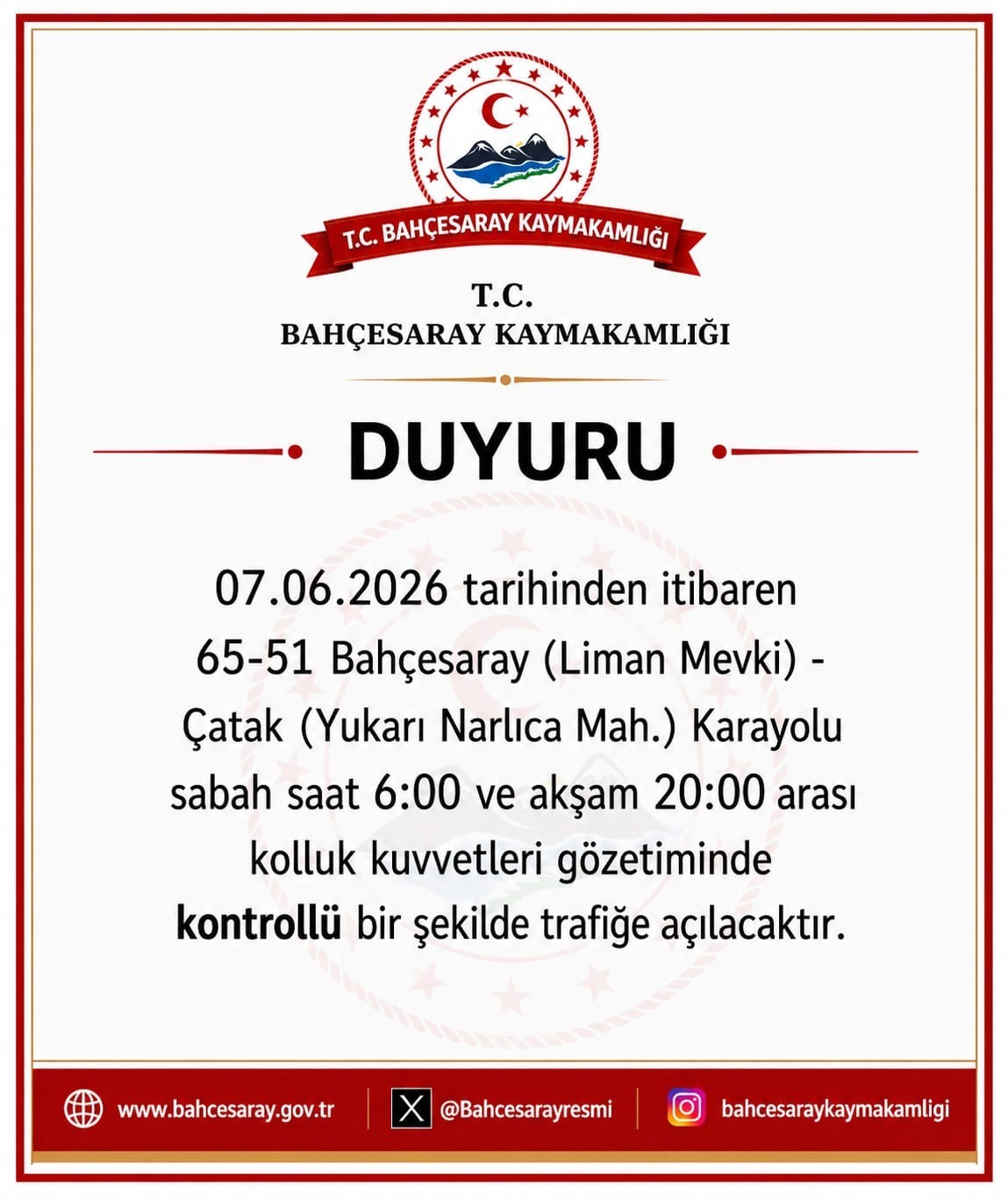 bahcesaray-yolu-kontrollu-olarak-ulasima-acildi