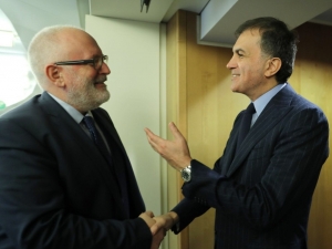 Ab Bakanı Çelik, Timmermans İle Görüştü