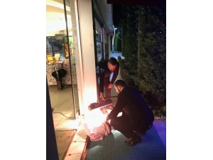 Üşüyen Köpeği Battaniyeye Sarıp, Isıtıcı İle Isıttılar