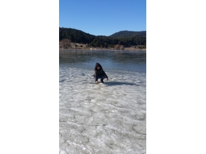 Gölcük Krater Gölü Buz Tuttu