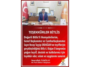 Ak Parti İl Başkanlığına Yeniden Tanğlay Seçildi