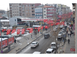 Kars’ta, Afrin Operasyonu’na Bayraklı Destek