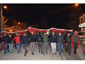 Afrin’e Düzenlenen Operasyona Destek Yürüyüşü Yapıldı