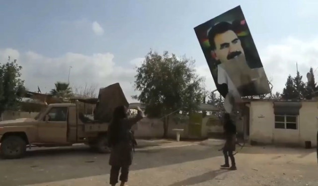 Afrin'e Giden Yolda 'kuzey Kilidi' Açıldı, Öcalan Posteri Böyle Yerle Bir Edildi