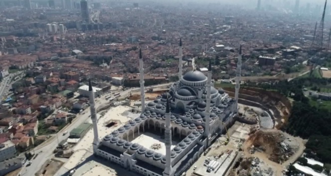 Sona Gelinen Çamlıca Camii Havadan Görüntülendi