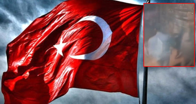 İş Yerinde Asılı Türk Bayrağına Çirkin Saldırı! Mobese Görüntülerinden Kısa Sürede Yakalandı
