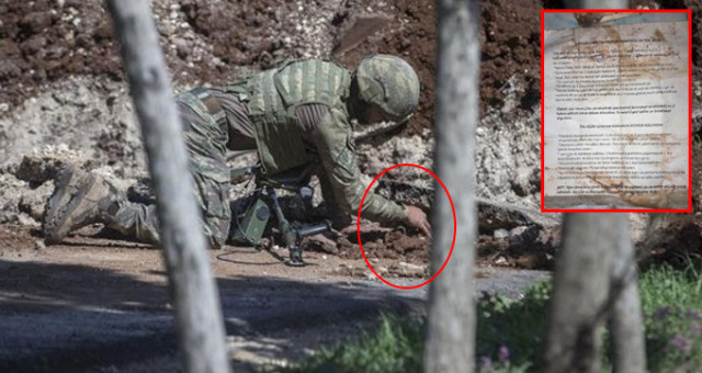 Afrin'de Teröristlerin Toprağa Gömdüğü Patlayıcılar Ve Kullanma Kılavuzu Ele Geçirildi