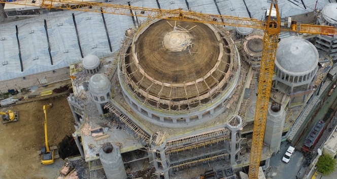 Taksim Camii Inşaatında Son Durum Havadan Görüntülendi