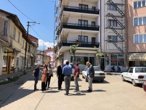 Başkan Yalçın, Sokak Sağlıklaştırma Projesi İnşaat Çalışmalarını İnceledi