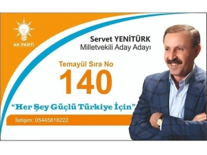 Ak Parti Milletvekili Aday Adayı Yenitürk, Temayül Yoklamasına 140 Sıra Numarası İle Katılacak