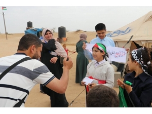 Filistinli Engelli Çocuklar Büyük Geri Dönüş Yürüyüşü’ne Destek