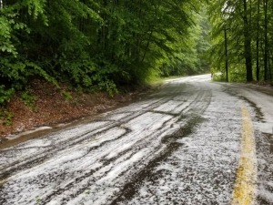 Ordu’nun Tepelerinde Dolu Yağışı