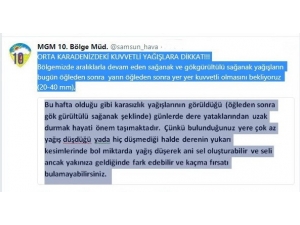 Meteorolojiden “Dere Yataklarından Uzak Durun” Uyarısı