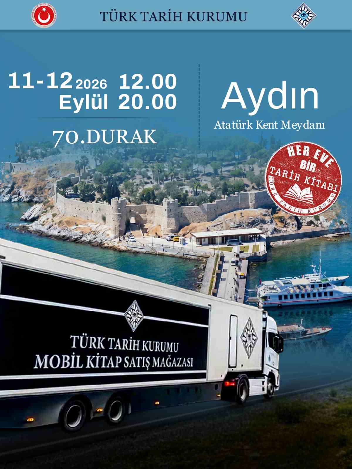 turk-tarih-kurumu-mobil-kitap-satis-magazasi-aydin-kent-meydani-nda-okurla-bulusuyor