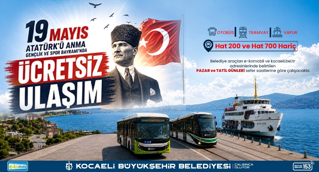kocaeli-de-19-mayis-ta-toplu-tasima-ucretsiz-olacak
