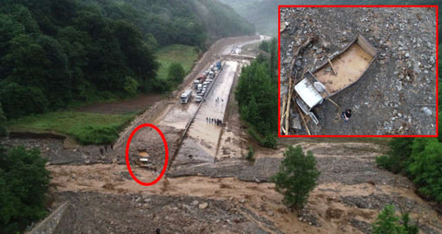 Sel Felaketinde Ölüme Direnen Kamyon Sürücüsü: Dağdan Selle Birlikte 200 Kiloluk Domuz Geldi
