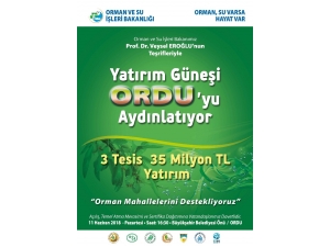 Ordu’da Ormana 35 Milyonluk Yatırım